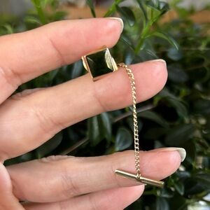 Vintage 9K Gold and Jade Tie Tack